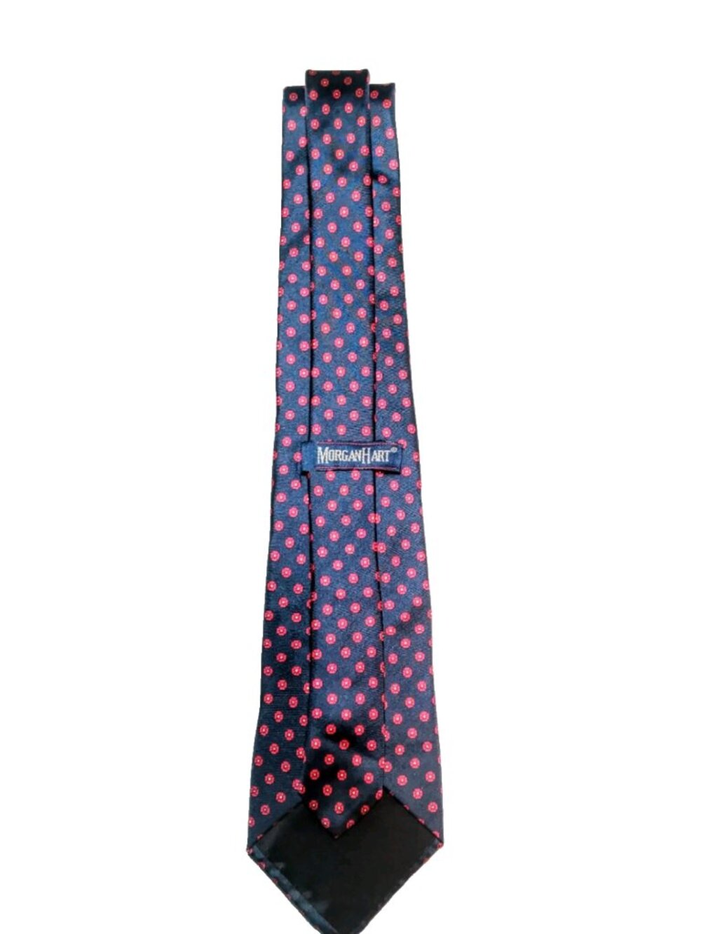 MORGAN HART Silk Tie Vtg 1980s Hand Made Ivy League Foulard Medallion Classic - Picture 6 of 7